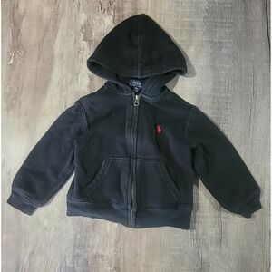 Polo Ralph‎ Lauren Toddler Size 3T 3 Full Zip  Black Hoodie Youth Child EUC